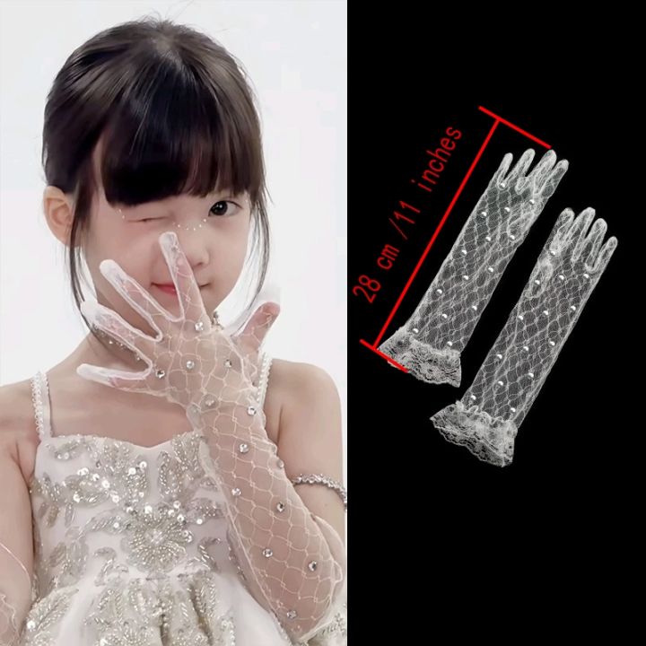 Girls%20White%20Lace%20Gloves%20with/without%20Rhinestones%20Decor%20for%20Weddings%20Birthdays%20and%20Special%20Occasion%20Ages%203%20to%2012%20Years%20-%20Image%206