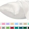 1PC Satin Pillowcase for Hair Similar to Silk Pillow Cases for Skin, Silky & Soft Pillow Covers, Gifts for Her or Him. 