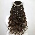 Bridal New Hair Accessories Handmade Pearl Headgear Tassel Comb Wave Headband Wreath Wedding Hair Comb Accessories. 
