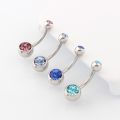 🎁1.6 bar length 2.5 cm premium Korean jewelry silver plated body jewelry navel ring piercing jewelry. 