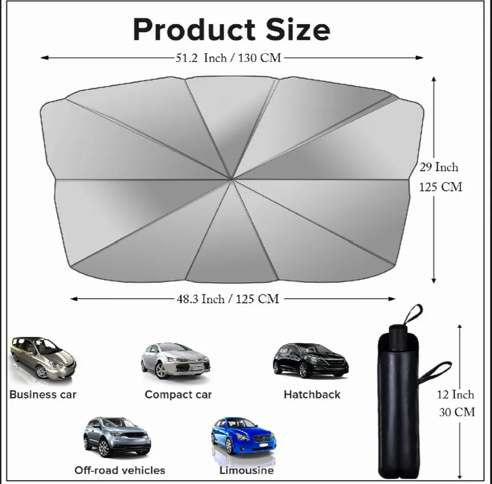 Car Windshield Sunshade Umbrella Foldable Car Umbrella Sunshade Anti UV Car Windshield