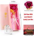24k Rose Gift For With Love Stand & Lovely Love Box For Valentine Gift ( Total 3 Parts in a box).. 