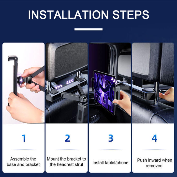 SEAMETAL%20Universal%20Car%20Tablet%20Holder%20360%20Rotation%20Auto%20Back%20Seat%20Headrest%20Mount%20Phone%20Holder%20for%204-12.9%20Inch%20iPad%20iPhone%20-%20Image%205