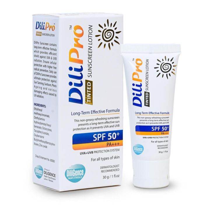 DiliPro TINTED Sunscreen Lotion spf50 || Tinted sunscreen for daily use || tinted sunblock for face