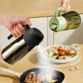 2 in 1 Olive Oil Dispenser Bottle 470ml Light-Blocking Dark Oil Sprayer for Cooking for Kitchen Dark Green Glass Oil Bottle.