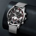 2023 Fashion Mens Business Watches Luxury Stainless Steel Mesh Belt Quartz Wrist Watch Luminous Clock Men Casual Calendar Watch. 