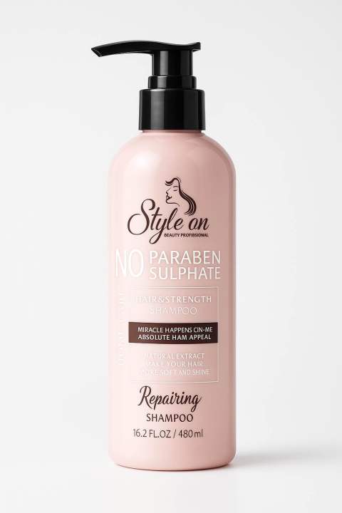 Style On Hair & Strength Repairing Shampoo – 480ml | No Paraben, No Sulphate | Smooth, Soft, Strong Hair