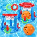 Inflatable Ring Throwing Ferrule Game Floating Basketball Hoop Interactive Water Sport Toy Party Favor Beach Fun Pool accessory. 