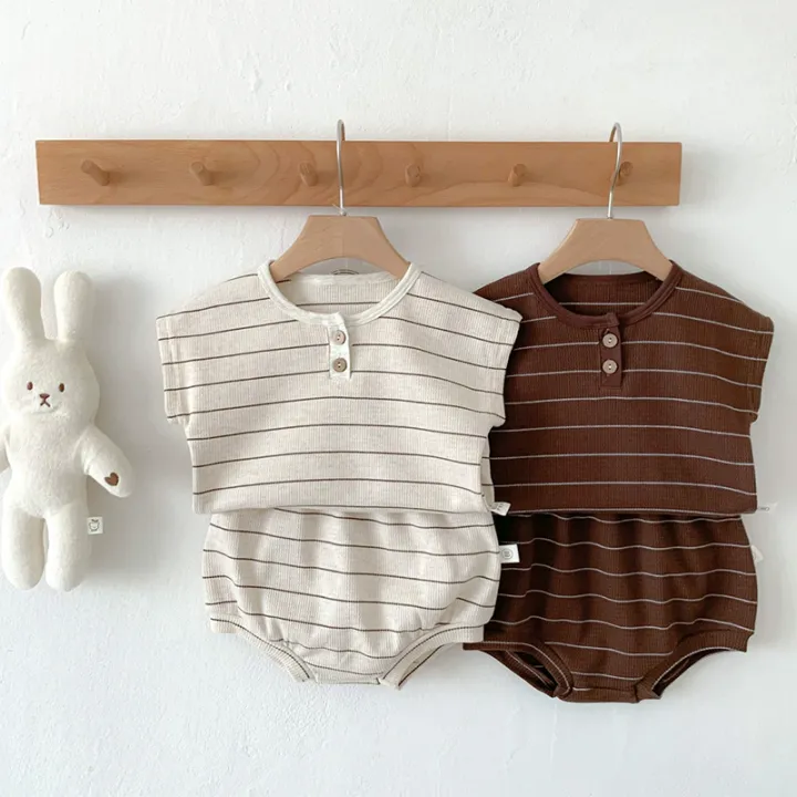 Summer%20Baby%20Girls%20Clothes%20Set%20Stripe%20Boys%20Infant%20Clothing%20Set%20Top%20PP%20Shorts%20Suit%202PCS%20Outfits%20Toddler%20Baby's%20Leisure%20Sports%20Set%20-%20Image%202