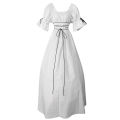 Women's Medieval Retro Style Princess Dress Square Neck Short Sleeve Tie Long Dresses Halloween Cosplay Evening Party Dresses. 