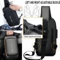 Men's Anti-Theft Chest Bag, Fashionable Motorcycle and Casual Sports Sloping Backpack, Durable Oxford Fabric. 