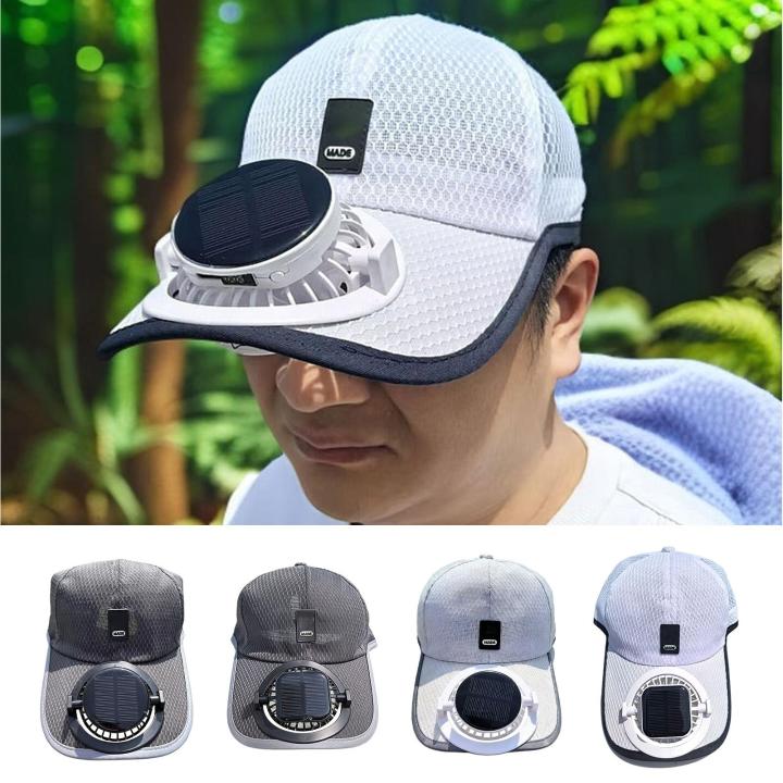 Solar Fan Baseballs Cap Wind Blower Sun Protection Headwear USB Charging Hat with Fan for Outdoor Golf Gardening Camping Sunhat