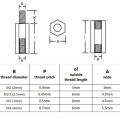 10-50pcs Hex Brass Standoff, PCB Motherboard Mount Spacer Assortment Kit, M2 M2.5 M3 M4 Male Female Threaded Pillar. 