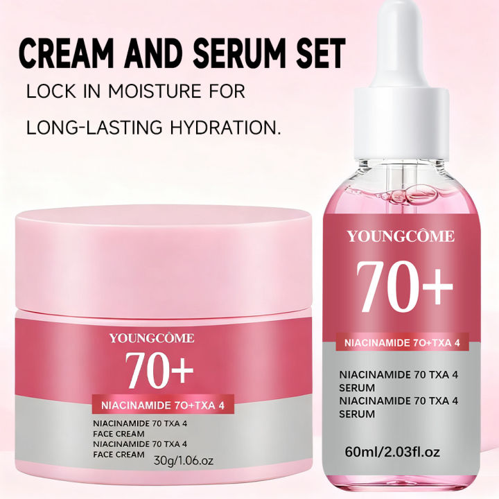 YOUNGCOME%20%2070%25%20Niacinamide%20Facial%20Serum%20&Facial%20Cream%20Set%20Fade%20Melanin%20Moisturzing%20Shrink%20Pores%20Smooth%20Brightening%20Skin%20Care%20-%20Image%204