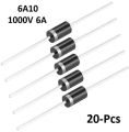 20 Pcs 6A10 Rectifier Diode 1000A 6A for Electronics. 