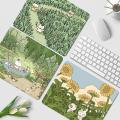 Green Plant Desk Mat Cute Kawaii Mousepad Small Office Computer Desk Mat Table Keyboard Big Mouse Pad Laptop Cushion Non-slip. 