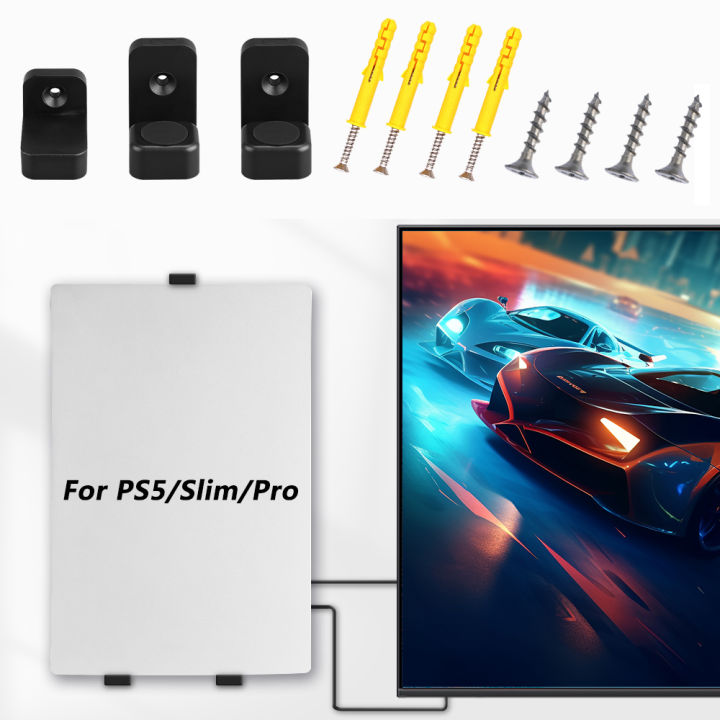 Wall%20Mount%20Bracket%20Hanger%20For%20PlayStation%20PS5/Slim/Pro%20Console%20Storage%20Hook%20Holder%20Rack%20Stand%20with%20Screws%20for%20PS5%20Accessories%20-%20Image%202