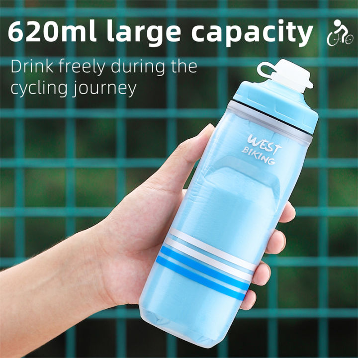 WEST%20BIKING%20Insulated&Cold%20Bicycle%20Water%20Bottle%20620ml%20Portable%20Leakproof%20Cycling%20Kettle%20Running%20Hiking%20Squeeze%20Sports%20Bottle%20-%20Image%202