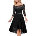 Evening Formal Dresses For Women Dark Blue Summer Dress Lace Irregular Large Skirt Wedding Guest Women Blouses Dressy Robe Femme. 