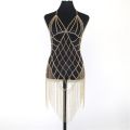 Body chain outfit chainmail necklace for festival outfit, silver body jewelry chain harness perfect for cosplay armor or rave outfit.