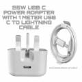 I-phone Charger Folding 25 Watt/35 Watt Power Adapter With USB-C To Lightning Cable For I-phone X To 14 Pro Max. 