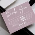 Double Sided Thank You Business Custom Logo Cards Extra Glossy Thanks Cards For Customer Satisfaction QR Code Cards With Custom Message And Custom Image With High Quality Thank You Card Material. 