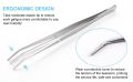 Stainless Steel Tweezers, with Curved Serrated Tip Multipurpose Tweezers Sewing Machine Tweezers Forceps for Craft Repairing (2 Pcs set). 