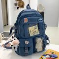 Korean Large Capacity Backpack for Girls - Stylish School and College Book Bag, Multiple Compartments. 