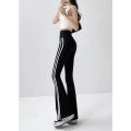Fashion Stripe Flared Shark Pants Female Thin Style Leggings High Waist Hip Liftting Workout Running  Skinny Yoga Leggings. 