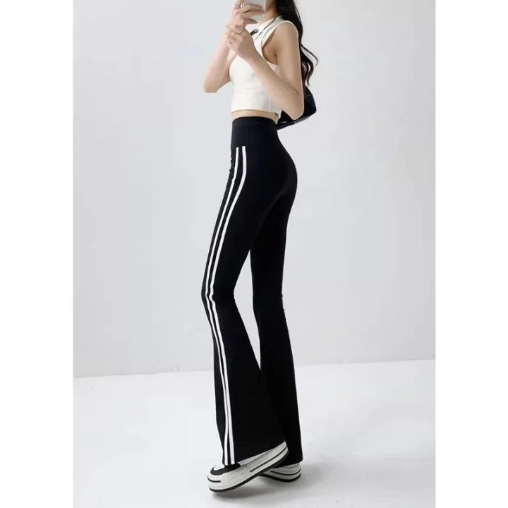 Fashion%20Stripe%20Flared%20Shark%20Pants%20Female%20Thin%20Style%20Leggings%20High%20Waist%20Hip%20Liftting%20Workout%20Running%20%20Skinny%20Yoga%20Leggings%20-%20Image%203