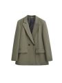 Women's Double Breasted Office Wear Blazer Coat, Long Sleeve, Flap Pockets, Female Outerwear, Chic Tops, Fashion.