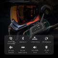 XINOWY V6 PRO Motorcycle Bluetooth Helmet Intercom Headset 1200M Interphone Communicator for 6 Riders Waterproof Music Player.