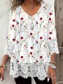 Plus Size Elegant Casual Woman T-Shirt Fashion Loose T-Shirt Woman Temperament Long sleeve T-Shirt Holiday Weekend.