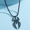 Spider Shape Cosplay Necklace Men Stainless Steel Pendant Chain Choker Jewelry Accessories Props .