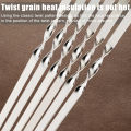 Outdoor Camping Picnic Stainless Steel Barbecue Skewer BBQ Utensil Flat BBQ Fork 6Pcs Wide BBQ Sticks Barbecue Supplies. 