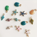 30/50pcs Of Random Dripping Oil Pearlescent Conch Shell Starfish Diy Jewelry Accessories Bracelet Earrings Pendant Alloy. 