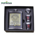 8oz Luxury Stainless Steel Alcohol Hip Flasks Vodka Whiskey Wine Bottle Cups Bottle Set CCCP Engraving Alcohol Container Flask. 