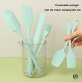 6pc Silicone Spatula set for baking-cake frosting kit with brush, non-stick scrapers & cream spreads | cute kitchen gadgets.