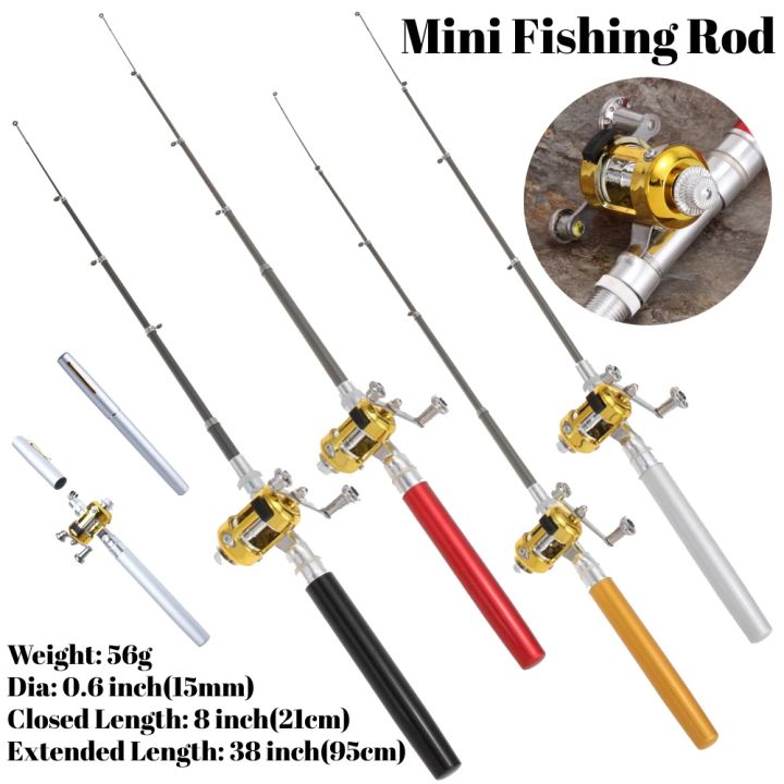 Outdoor Mini Fishing Rod Portable Pocket Telescopic Pole Pen Shape ...