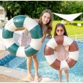 Striped Retro Inflatable Toys Swimming Ring PVC Thickened Floating Underarm Circle Summer Outdoor Beach Pool Accessories. 
