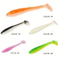 50pcs/box Soft Fishing Lure with T Tail Spinner and Paddle Tail Worm Bait - Ideal for Catching Carp and Bass in Freshwater - Hig.