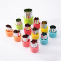 Leeseph 12 Pcs Vegetable Cutter Shapes Sets Mini Size Cutters Fruit Cutters Kids Food Cutters Pastry Stamps Mold Biscuits. 