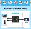 Bi Direction Switch HDTV 2.0 4K 30/60HZ HDTV Splitter Switcher 1x2 2x1 New Dual 2 Ports Adapter Converter Supports Ultra HD 4K. 