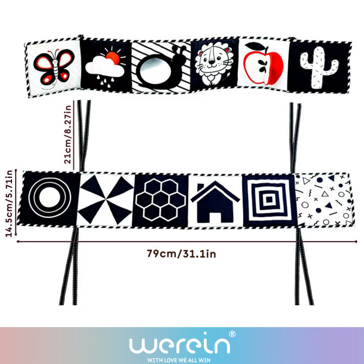 WeRein%20Black%20White%20High%20Contrast%20Baby%20Crib%20Cloth%20Book,%20Newborn%20Visual%20Stimulation,%20Soft%20Fabric%20Book%20with%20mirror,%200-12%20Months%20-%20Image%203