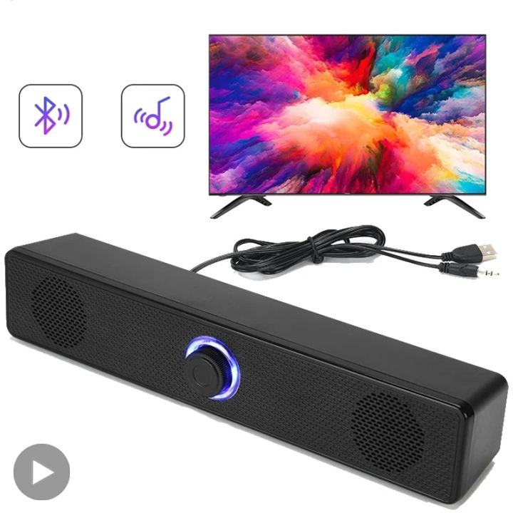 Soundbar Computer PC TV Laptop Desktop Wired Wireless Bluetooth Speaker ...
