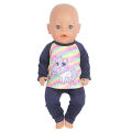 Doll Clothes Cute Unicorn Doll Pajamas For American 18 inch Girl Doll Animal Clothes Suit For 43 cm Baby New Born,Russia Doll. 
