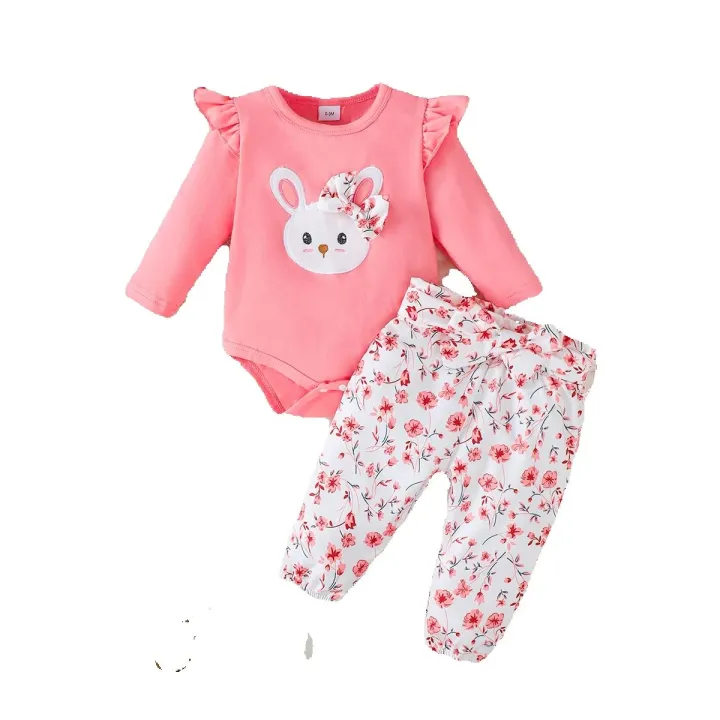3PCS%20Baby%20Girl%20Clothes%20Outfits%20for%200-18%20Months%20Ruffled%20Sleeve%20Lovely%20Rabbit%20Bodysuit+Flower%20Shorts+Headband%20Summer%20Casual%20Wear%20-%20Image%207