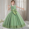 Teen Girls Luxury Big Bow Evening Gown Wedding Bridesmaid Party Dress For Girl Kids Sequin Princess Birthday Dresses Summer Wear. 