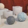 3D Earth Moon Silicone Candle Mold DIY Planet Crafts Resin Plaster Casting Molds Handmade Soap Making Tools Home Decor . 