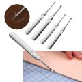 4pcs U+V Shaped Leather Stitching Skiving Handmade Groover Punching Tool Kit Leathercraft Hole Puncher Edge Beveler Tool Kit. 